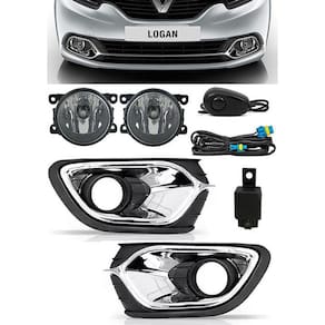 Kit Farol De Milha Renault Logan Interruptor + Molduras