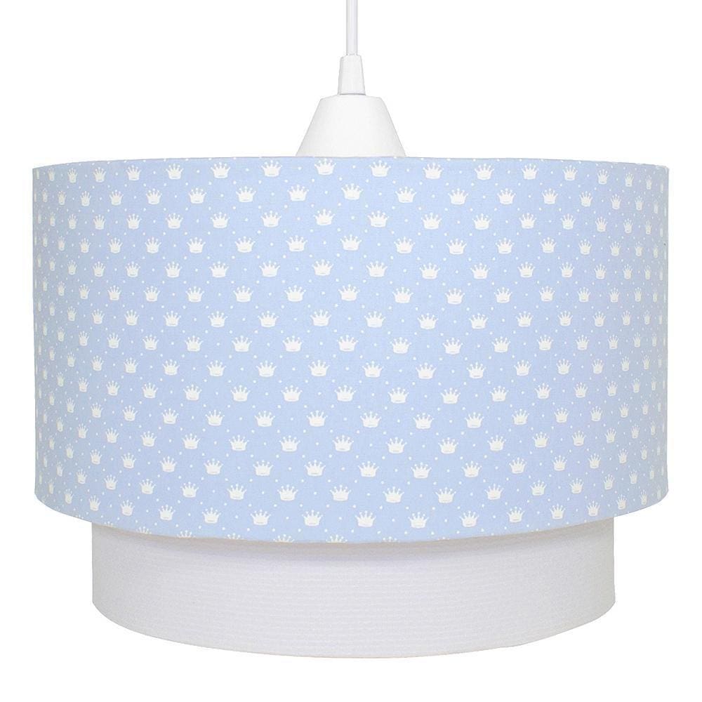 Lustre Tubular Duplo Coroa Azul Quarto Bebê Infantil Menino
