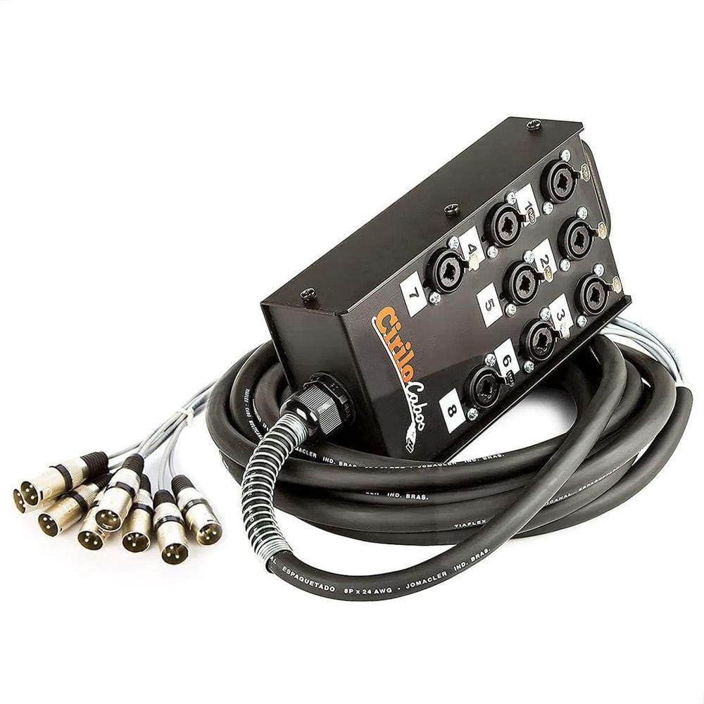 Medusa 8 Vias Com Conectores Combo - Cirilo Cabos 25 Metros