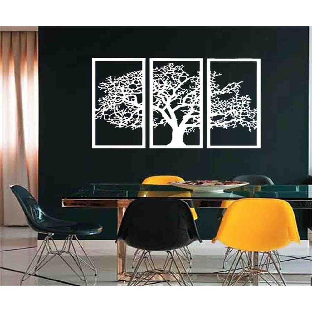 Quadro Decorativo Árvore Da Vida Branca 6Mm Vazado - Mdf