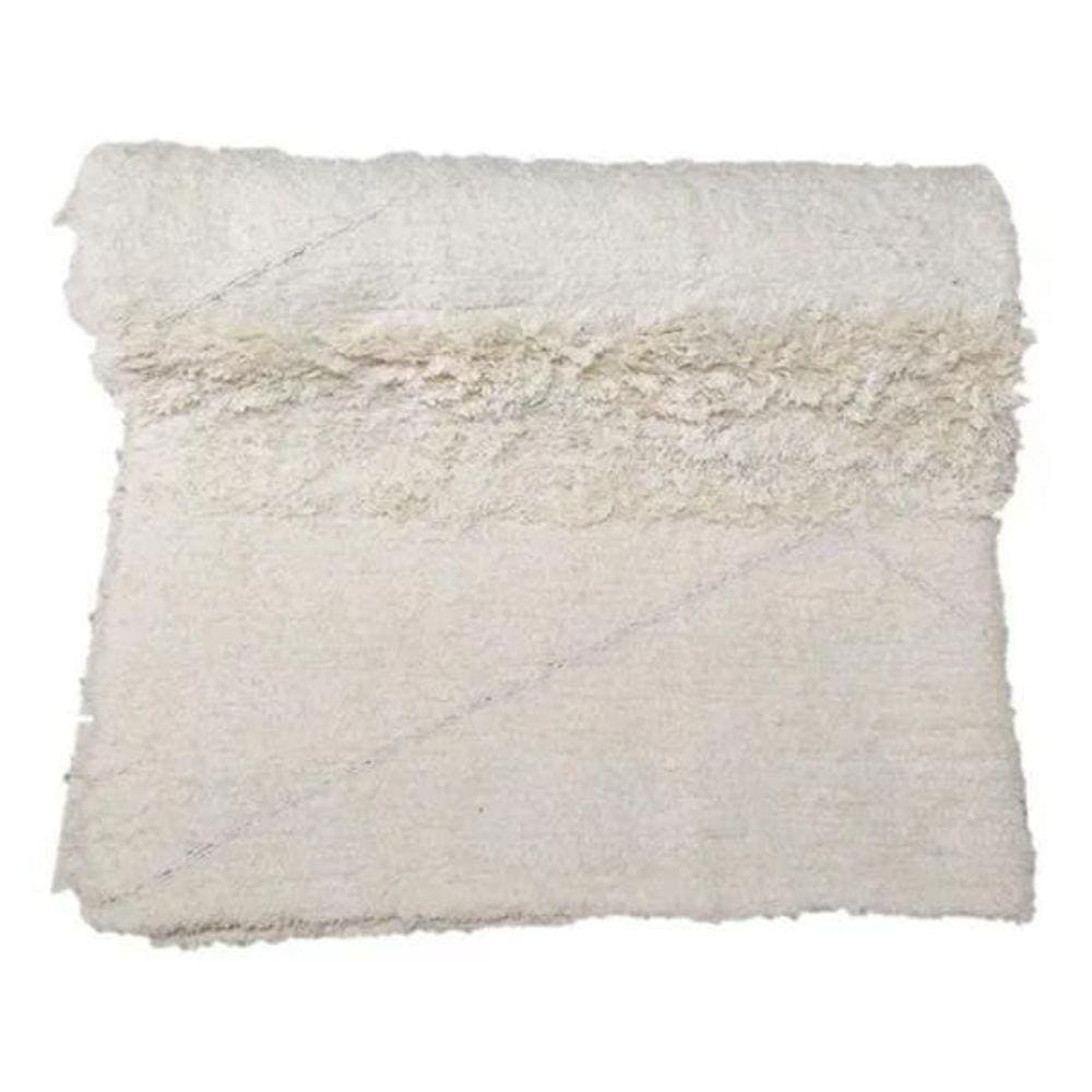Tapete Para Sala Cru Bordado Vanilla Boho 2.00X3.00