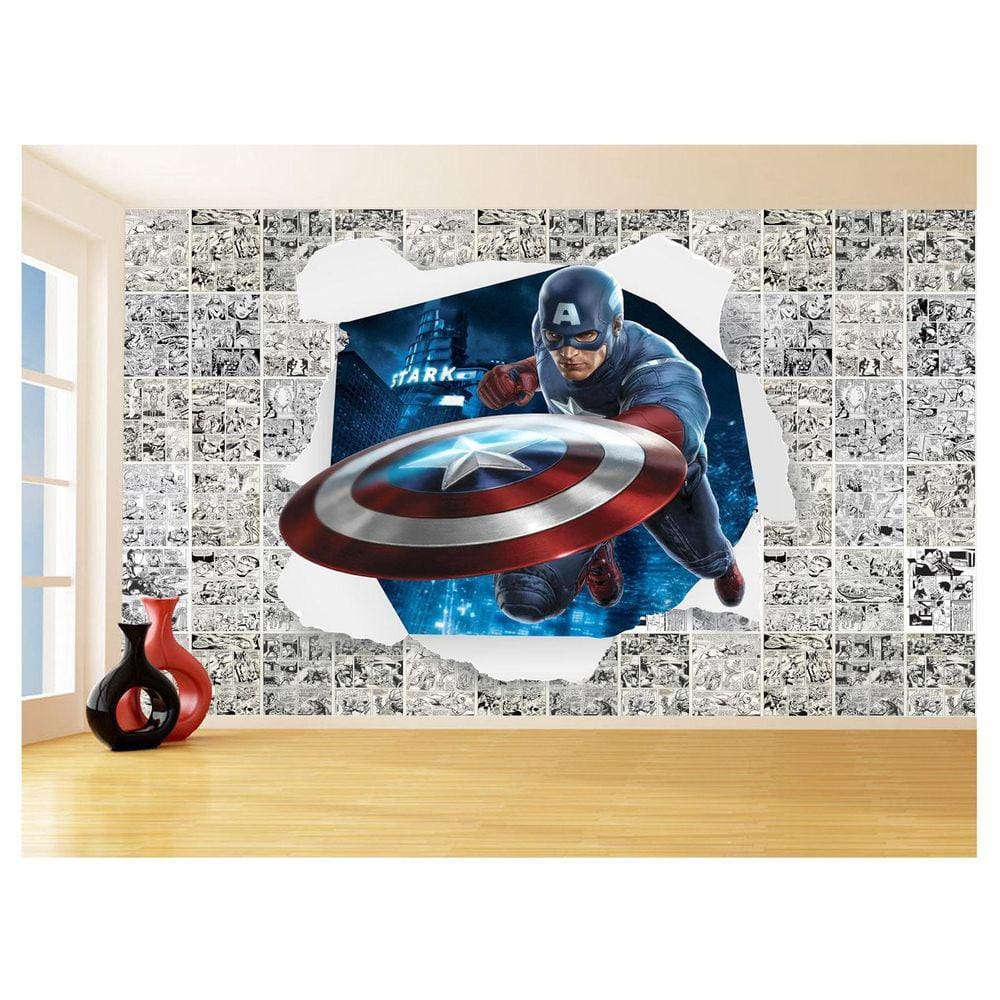 Papel De Parede 3D Heróis Página Quadrinhos Hq 3,5M Nhma164