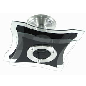 Lustre Plafon De Sobrepor De Teto - Capela Preto - 2 Vidro