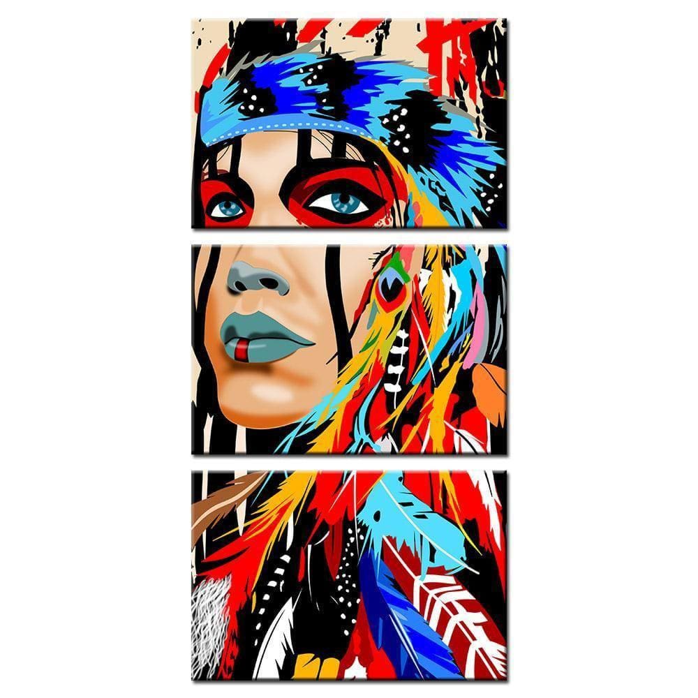 Quadros Decorativo Sala Quarto Índia Americana Colorida