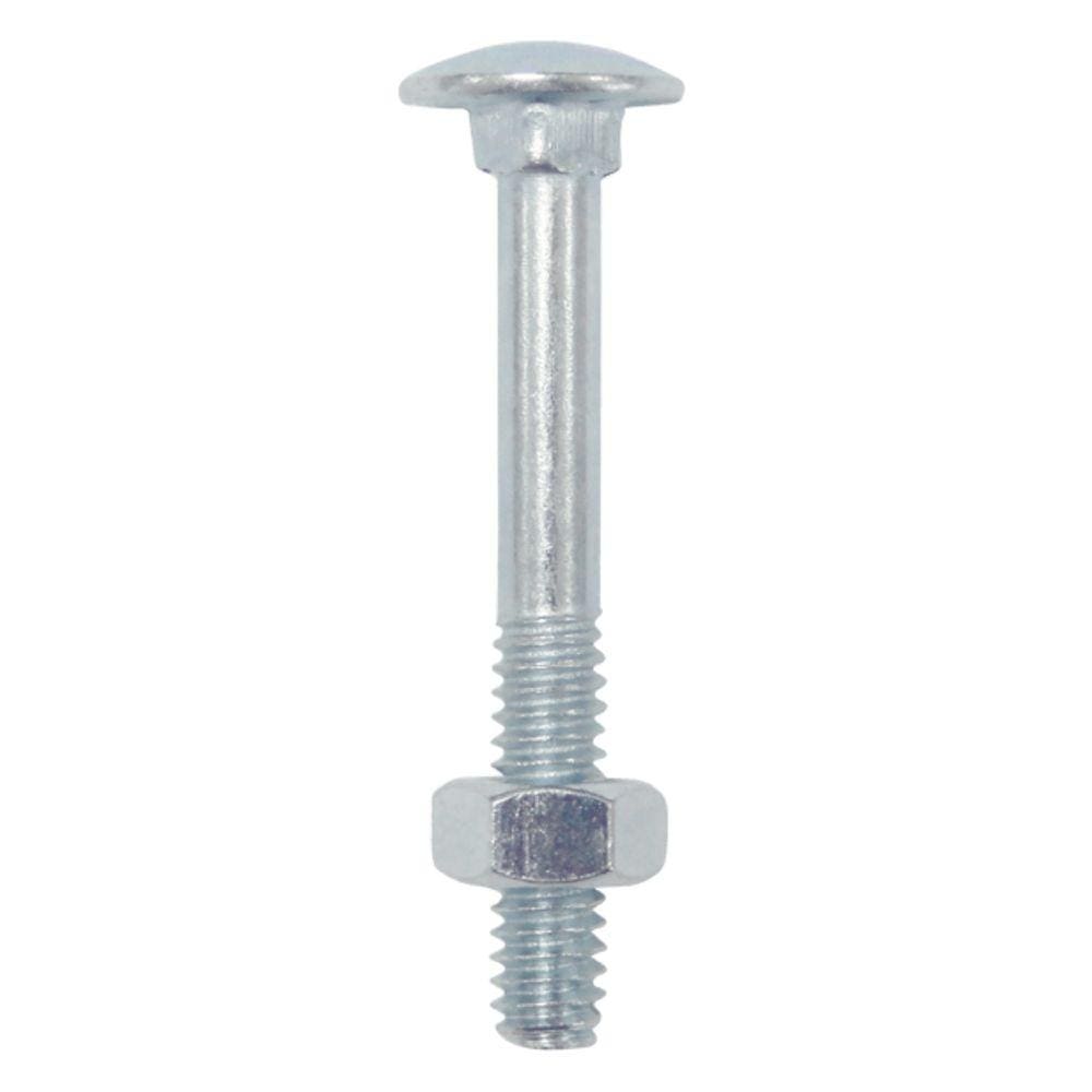 Parafuso francês 3/8 x 6 zincado com porca - 25 Peças