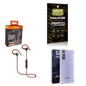 Kit Capinha Samsung S21 Plus Fone Bluetooth E Película 3D