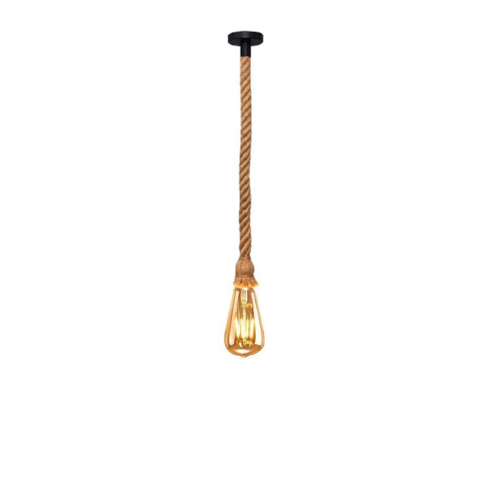 Kit Pendente Lustre Luminária Vintage Corda Sisal Retro 1M