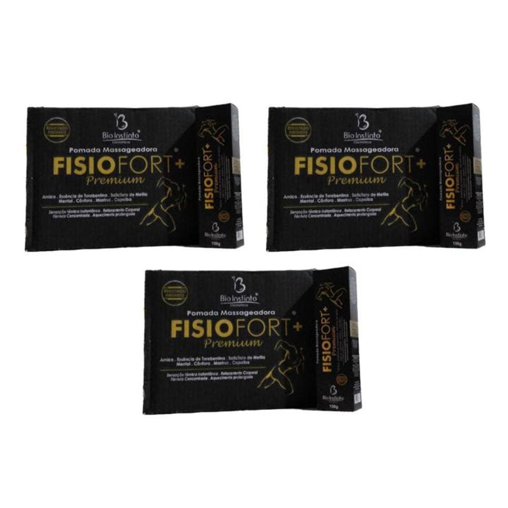 Kit com 36 Pomada Massageadora FisioFort Premium 150g Cada