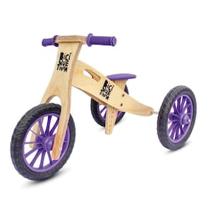 Triciclo 2 Em 1 Vira Bicicleta De Equilíbrio Wooden Roxo