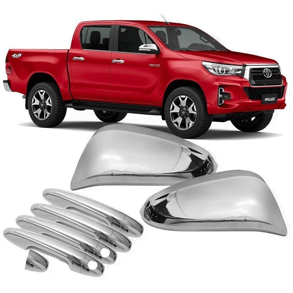Kit Aplique Cromado Maçaneta Retrovisor Hilux 2016 A 2019