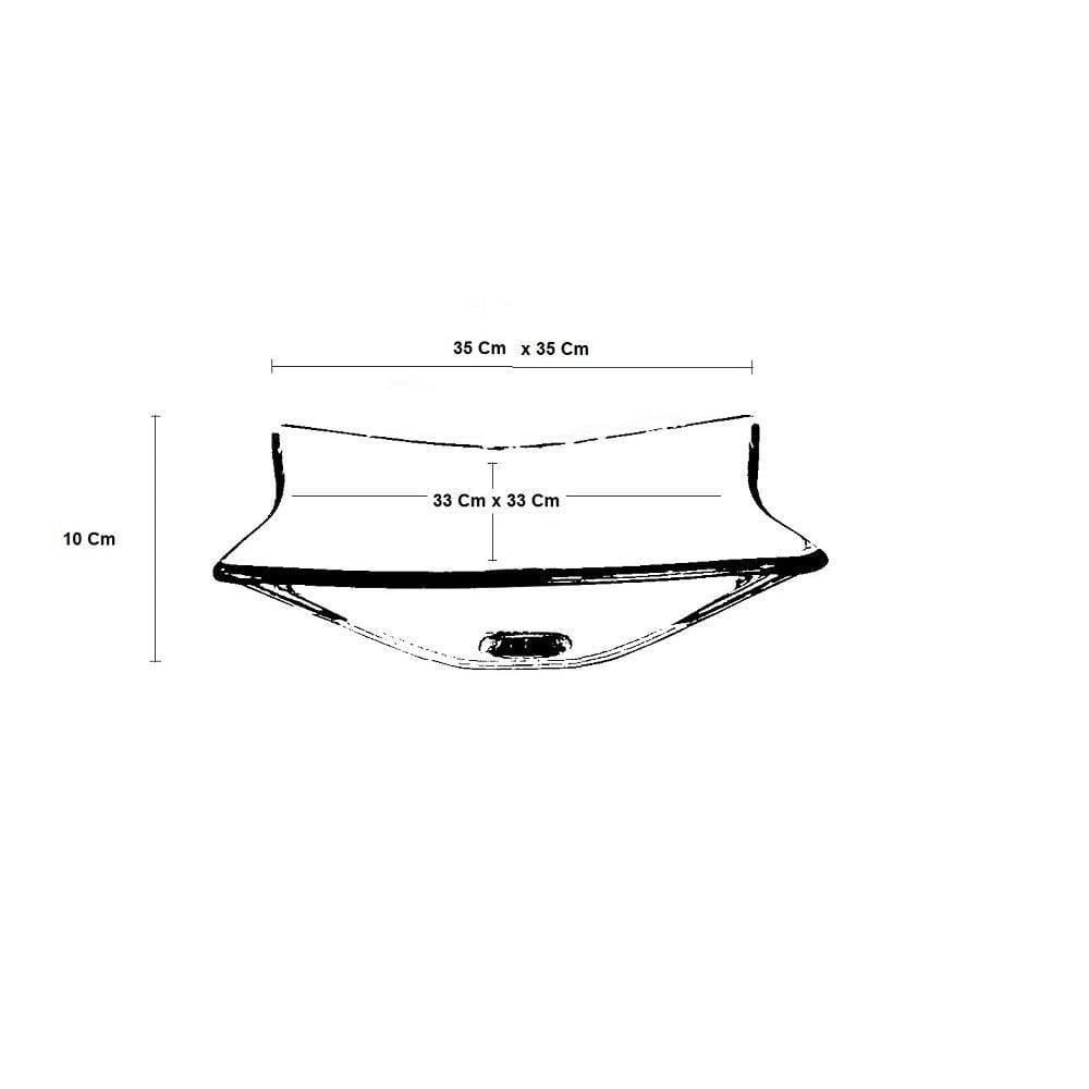 Cuba De Vidro Quadrada 35Cm Preto Fosco