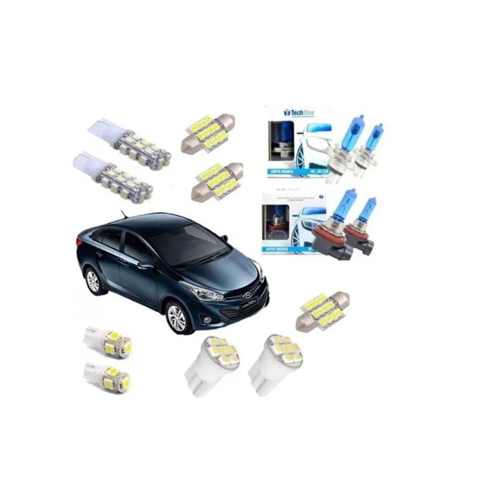 Kit Lâmpadas Led Super Branca Hb20S Hb20 8500K Techone