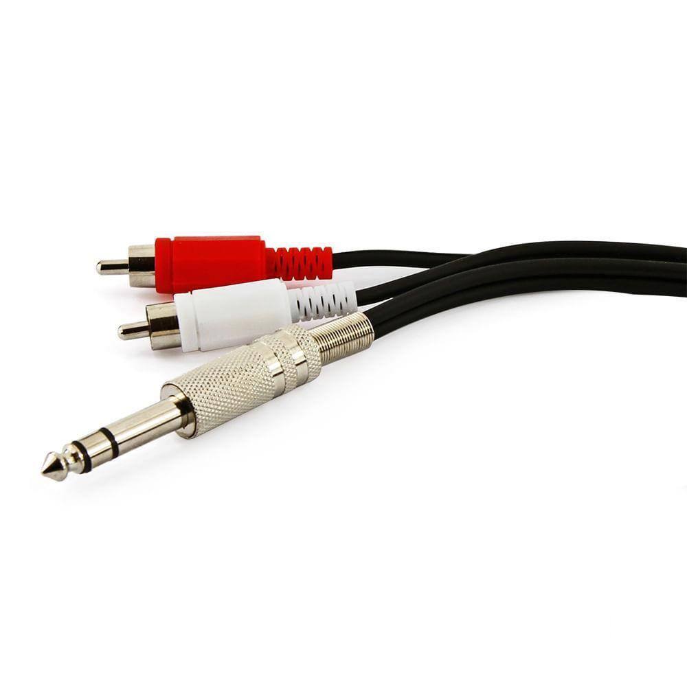 Cabo P10 Estereo Para 2 Rca - 50 Mt