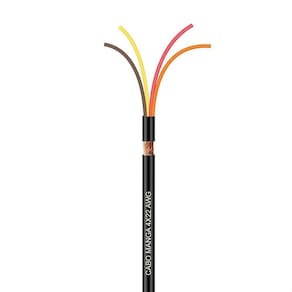 Cabo Manga 4X22 Awg - Com Blindagem Preto - 10 Metros