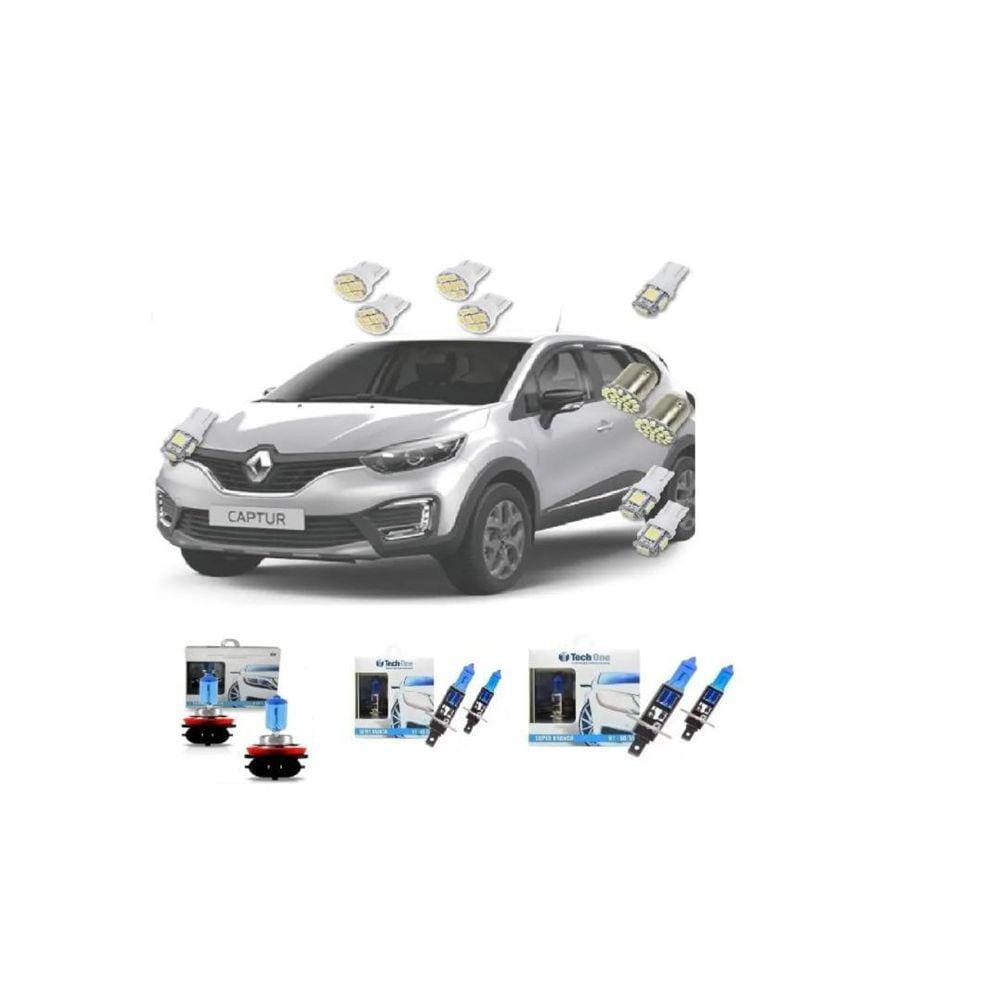Kit Lâmpadas Farol + Led Renault Captur 2017 A 2020