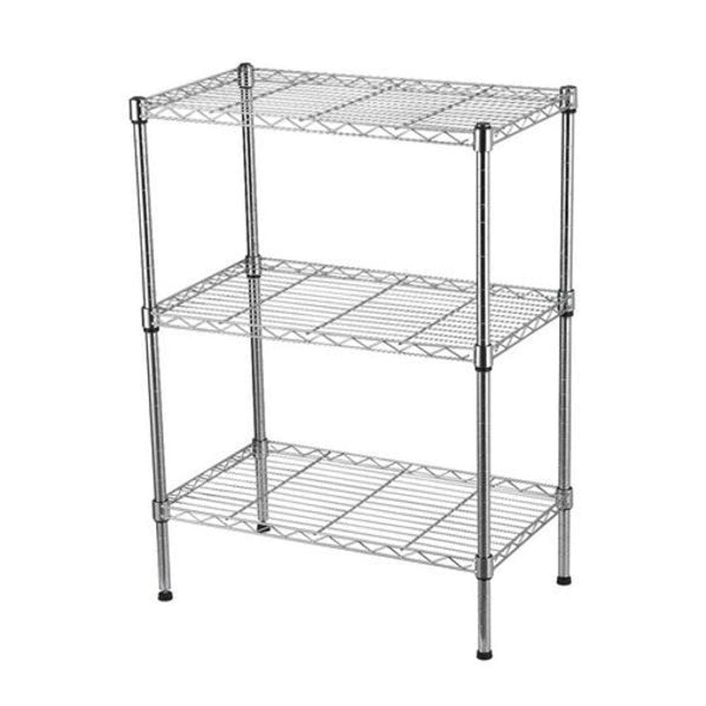 Estante Aço 3 Prateleiras Aramada 90 Cm C 3 Forros