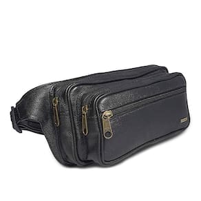 Pochete Grande Masculina De Couro Espaçosa 4 Bolsos