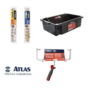 Kit Pintura Duplo 46Cm Caçamba Garfo 2 Rolos Lã Rp Ag Atlas