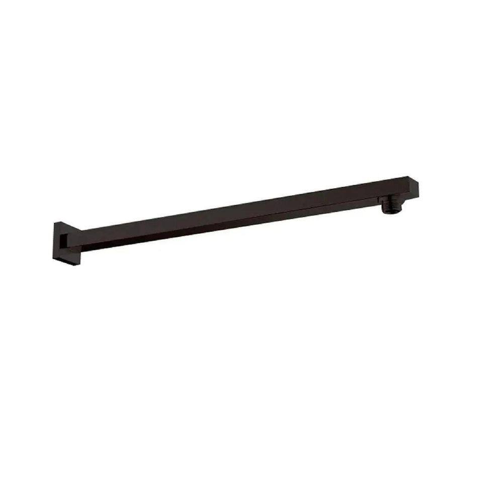 Braço/Tubo Quadrado Para Chuveiro/Ducha Inox 38Cm Preto