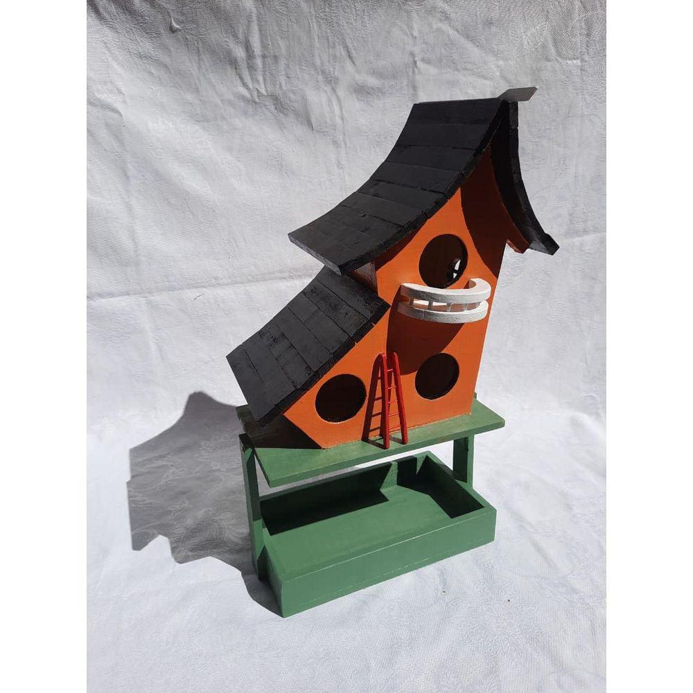 Casa Passarinho 3 Ninhos Com Comedouro