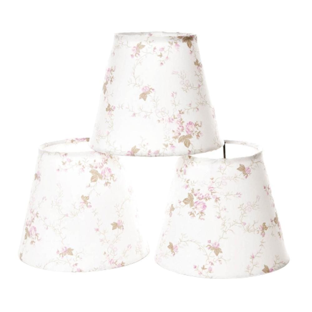 Jogo Cúpulas Para Lustre Rosa Quarto Bebê Infantil 3 Unid.