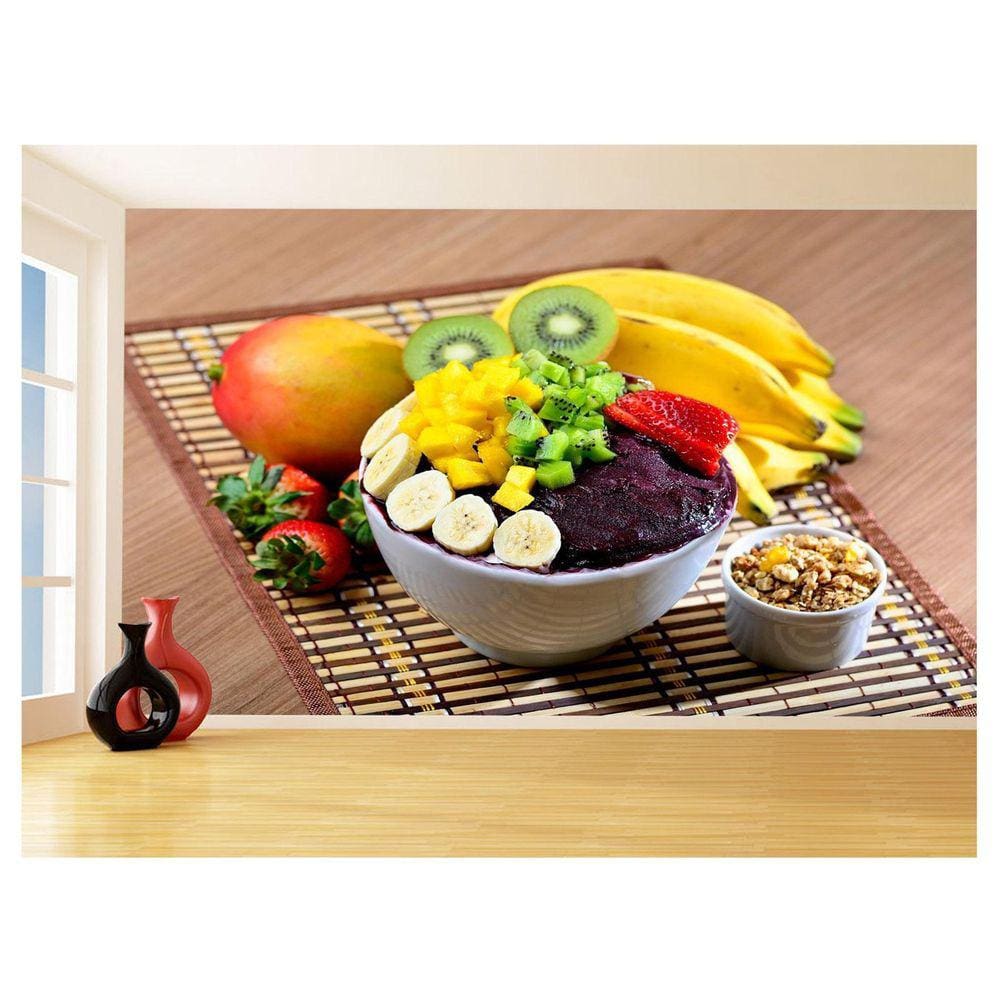 Papel De Parede Alimentos Açai Na Tigela Fruta 3,5M Al447
