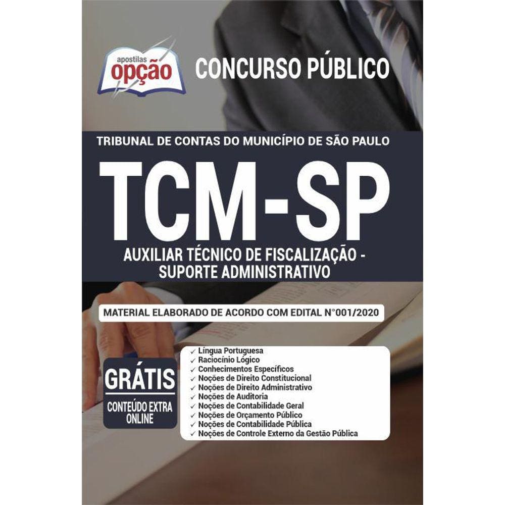 Apostila Tcm-Sp 2020 - Auxiliar Técnico - Admin
