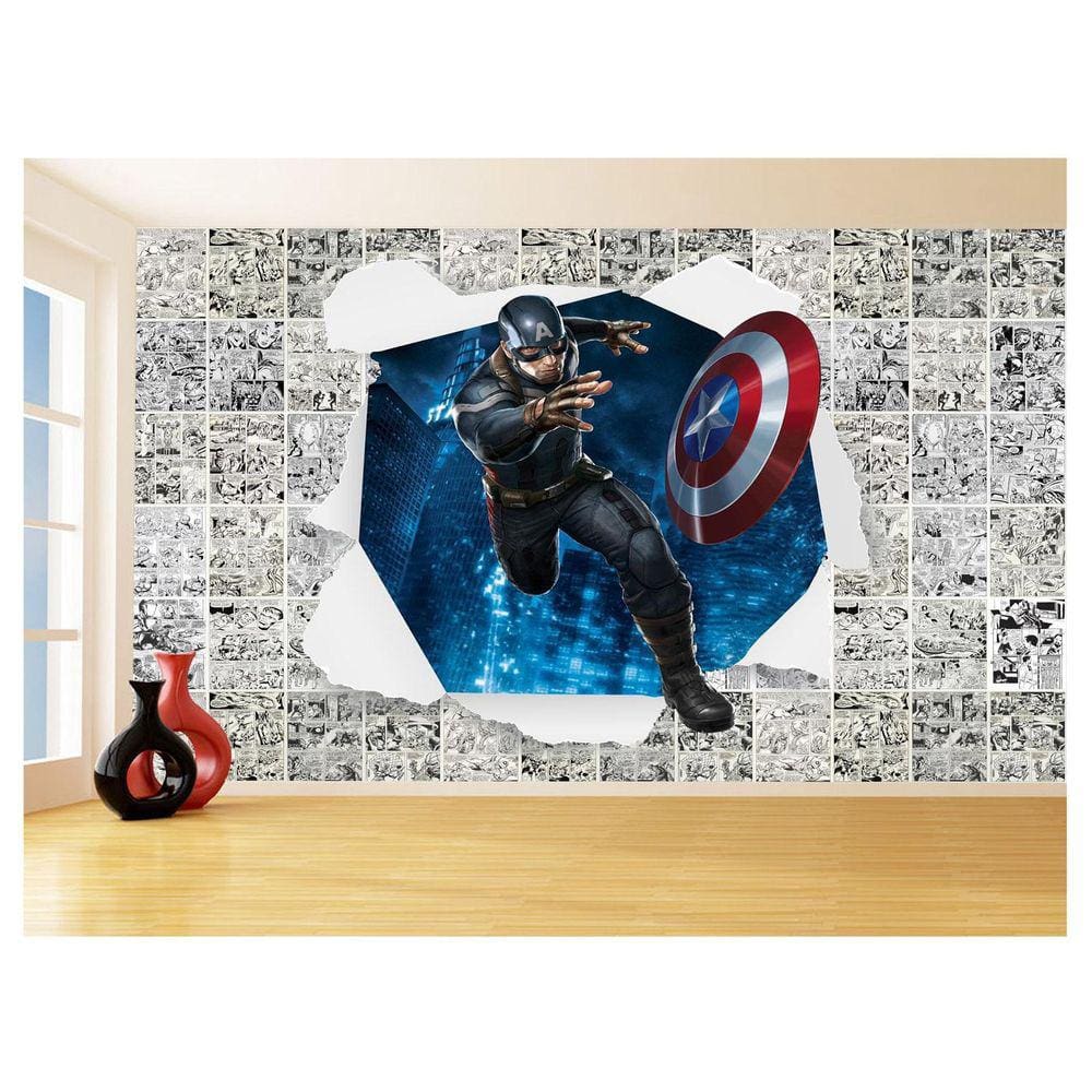 Papel De Parede 3D Heróis Página Quadrinhos Hq 3,5M Nhma165