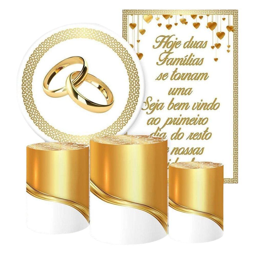 Kit 2 Painéis E Capas Tecido Sublimado Casamento Fkpc-1404