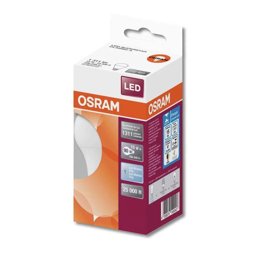 Kit 25 Lampadas Led Cla90 15W 6500K 1311Lm Biv E27 - Osram