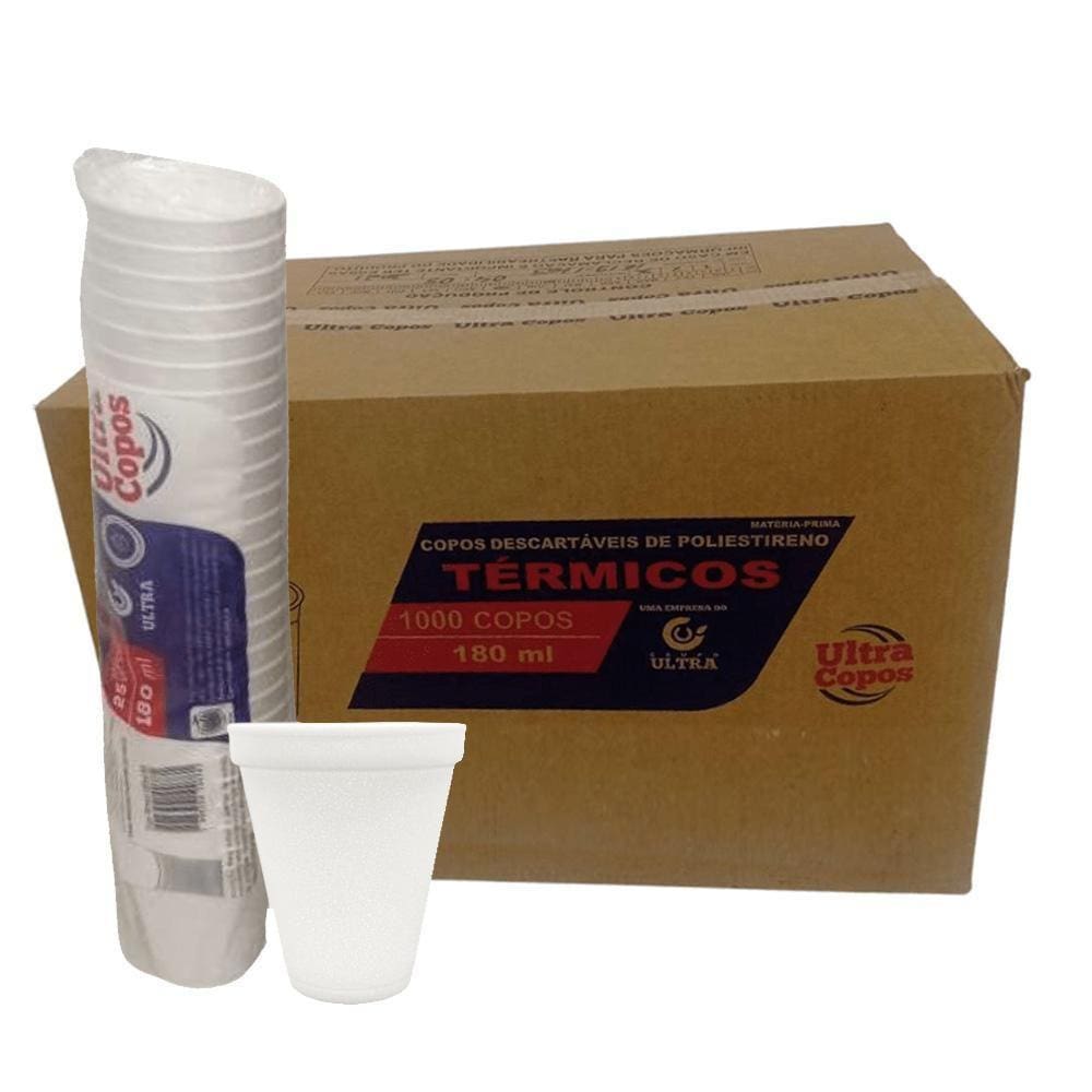 Copo Termico De Isopor 180Ml Com 1000 Descartavel Ultratherm