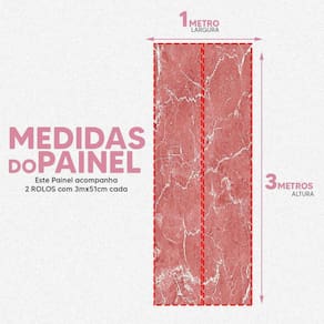 Papel De Parede Painel 3D Mármore Branco Vermelho 1M