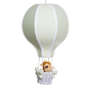 Lustre Balão Grande Verde Com Leão Quarto Bebê Infantil