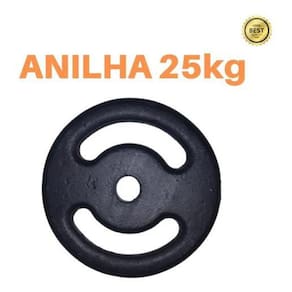 Anilha 25Kg Super Premium Ferro Fundido Pintada Academia