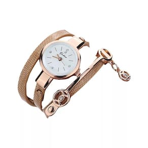 Relógio Feminino Com Pulseira De Couro Ecológico Luxo