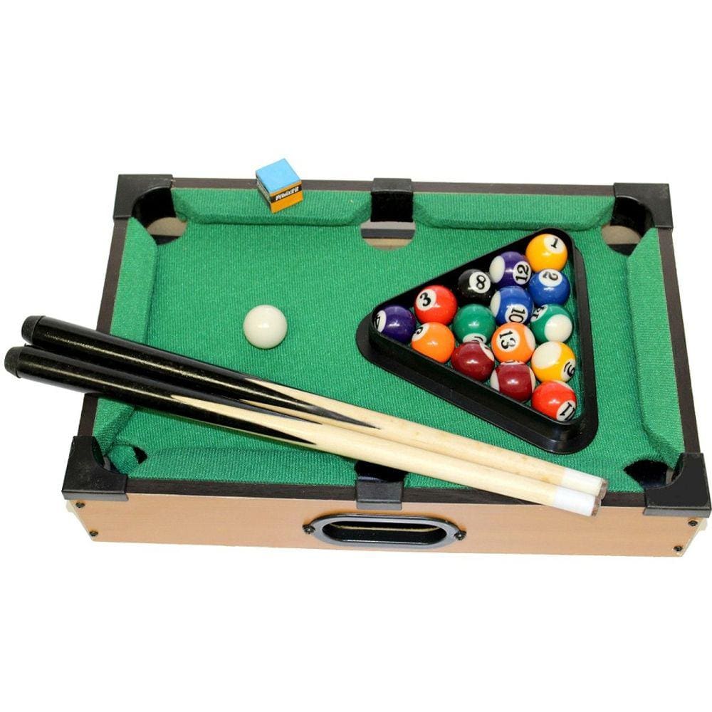 Mesa sinuca jogo bilhar infantil medida 50x31x10 art game