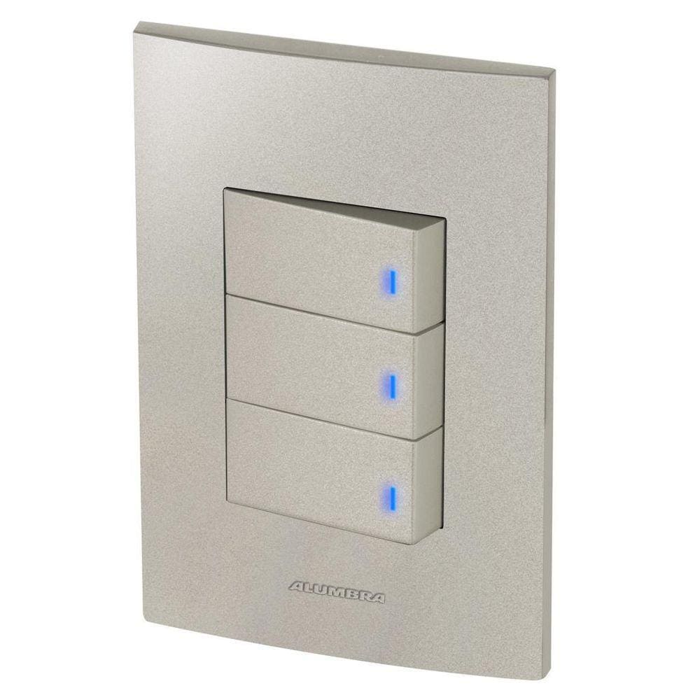 Conjunto 3 Interruptores Led - Inova Titanium - Att33