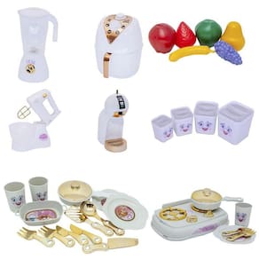 Kit Cozinha Princesa Air Fryer Fogão Cooktop Louça Pote 33Pç