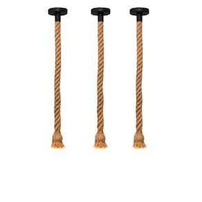 Kit 3 Pendentes Vintage Corda Sisal Retro Rústico Lustre