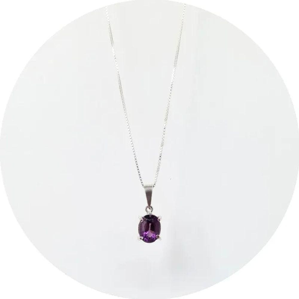 Pingente Ametista 2 Quilates Natural Legítima Em Prata