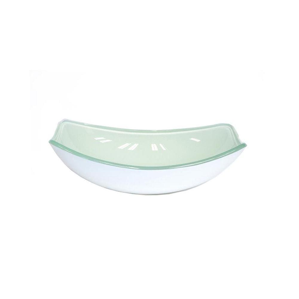 Cuba De Vidro Oval Chanfrada 51Cm Branca