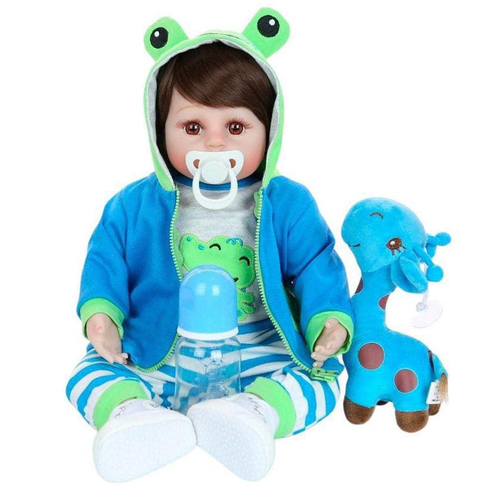 Bebe Reborn Menino Todo Em Silicone 57 Cm - Muito Realista - PRO