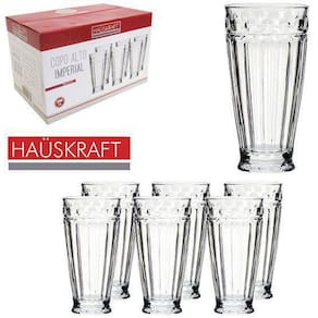 Kit 6 Copos Vidro Alto Imperial Hauskraft 280Ml