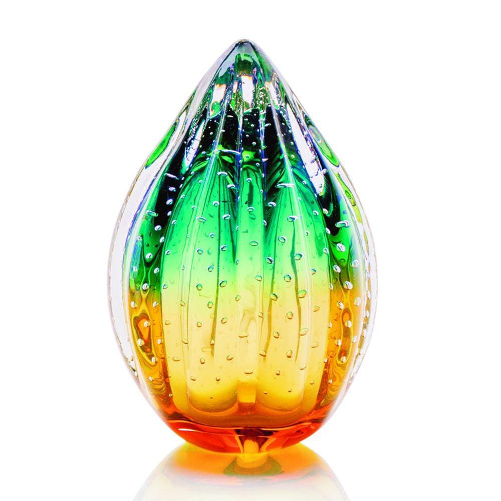 Vaso Pinha Em Cristal Murano Verde E Âmbar São Marcos