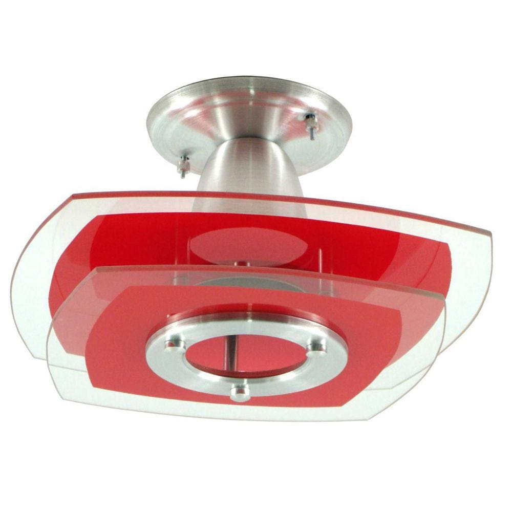 Luminária Plafon - Ovalado Vermelho - Sala Cozinha Quarto
