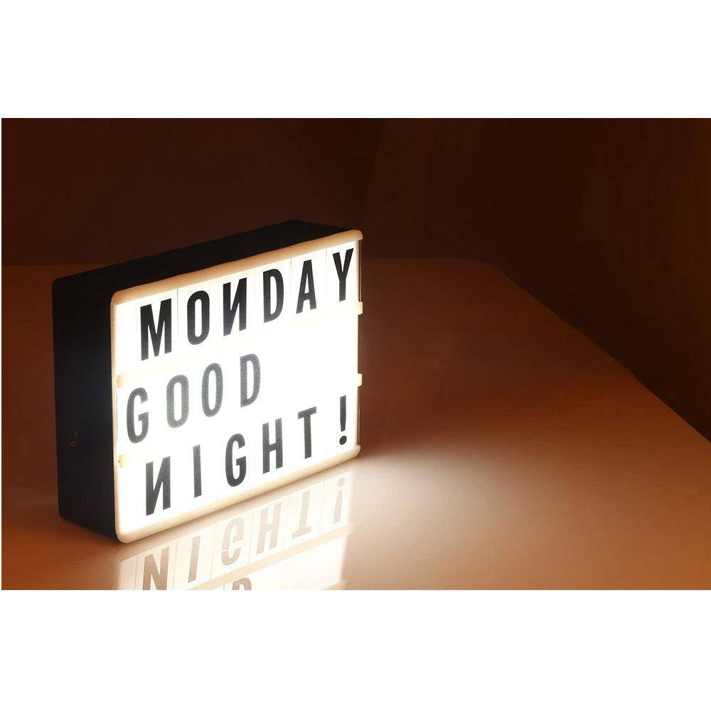 Quadro Painel Decorativo Luminoso Ligth Box 96 Letras USB
