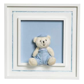 Quadro Príncipe Com Urso Boné Quarto Bebê Infantil Menino