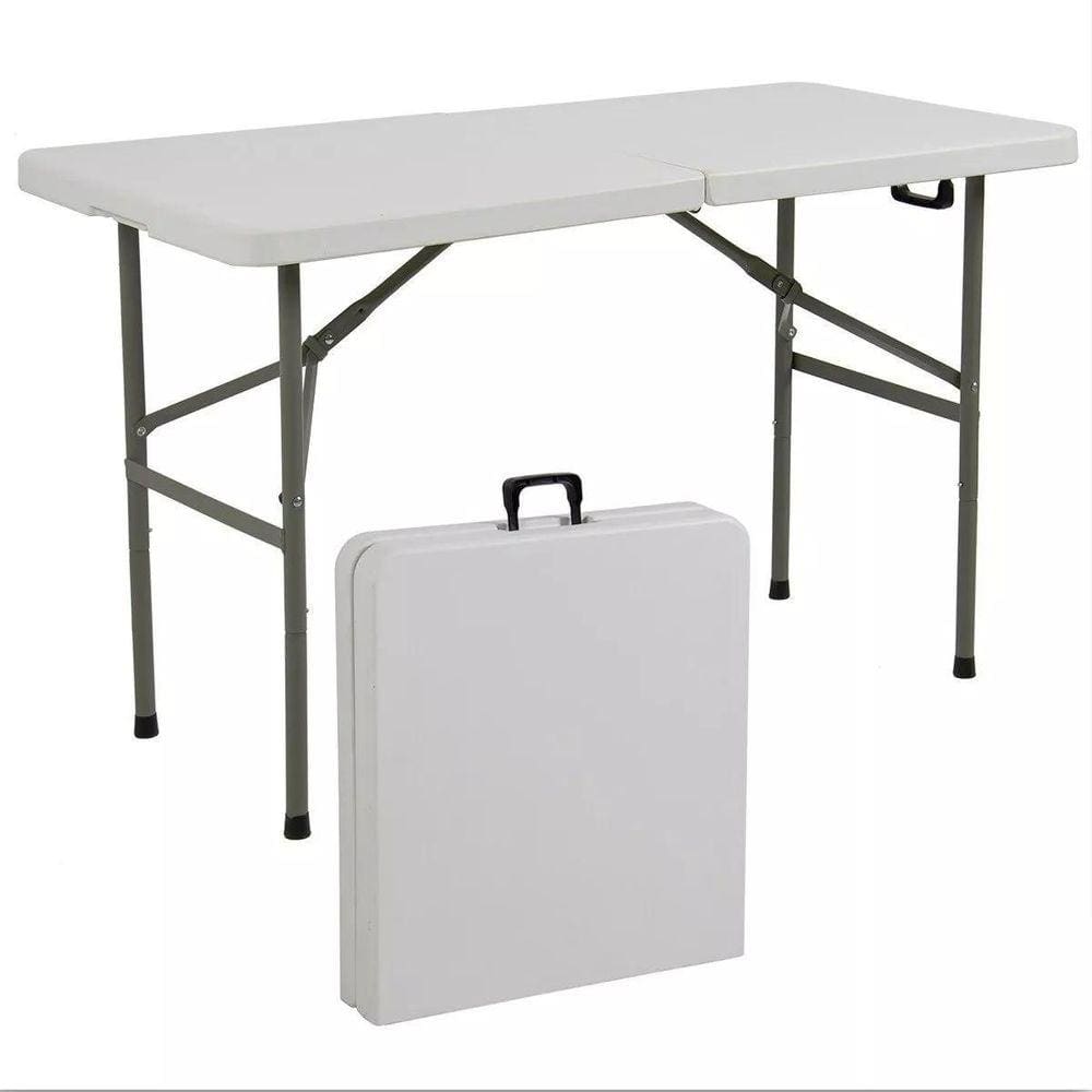 Mesa Maleta Branca Dobrável 1,22m