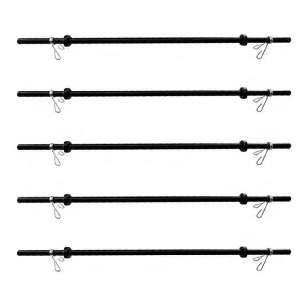 Kit 5 Barras Para Body Pump Musculação Academia Presilhas
