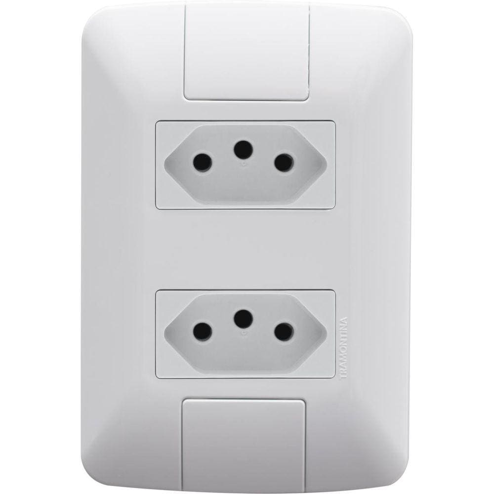 Kit 10 Conjunto Tomada Dupla 10A 2P+T 250V Tramontina Aria